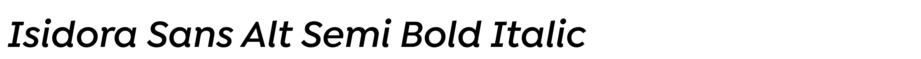 Isidora Sans Alt Semi Bold Italic